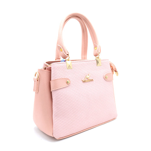 Blush Elegance Textured Tote Bag