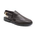 Classic Brown Leather Peshawari Slingback Sandal