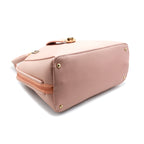Elegant Pink Handbag with Gold Accent Lock