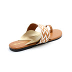 Geometric Woven Strap Toe-Ring Flat