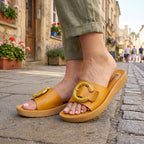 Luxury Buckle Comfort Platform Slides