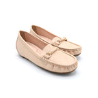 Beige Gold Bit Loafers