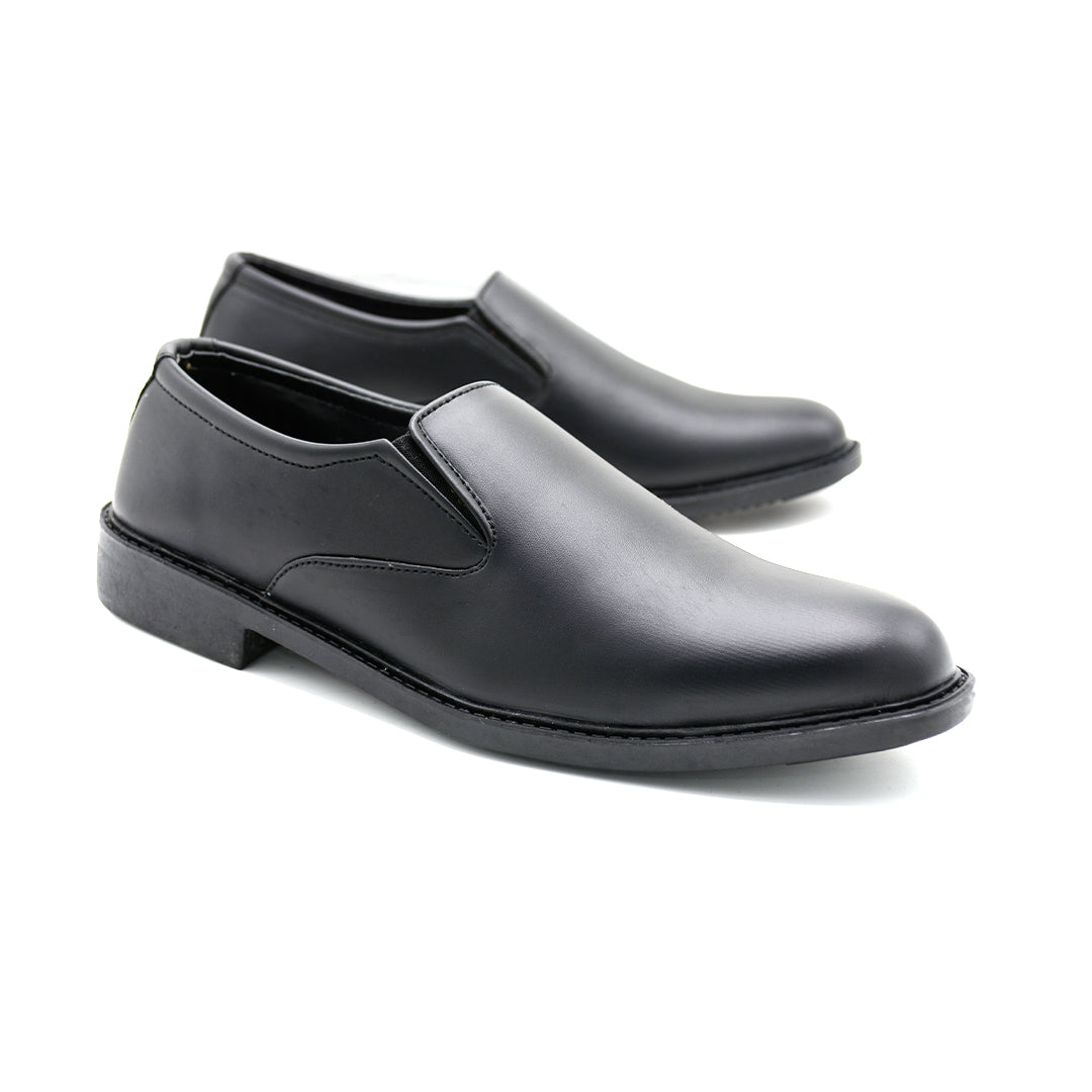 Timeless Black Leather Slip-On Oxford Style
