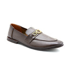 Premium Brown Loafer with Gold Buckle
