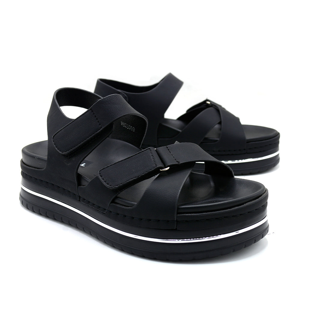 Velcro Strap Comfort Platform Sandals