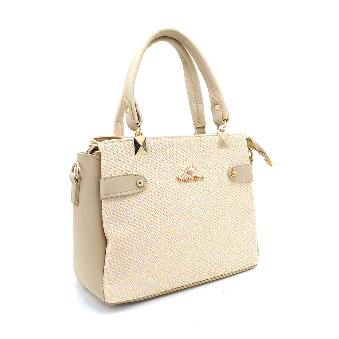 Blush Elegance Textured Tote Bag