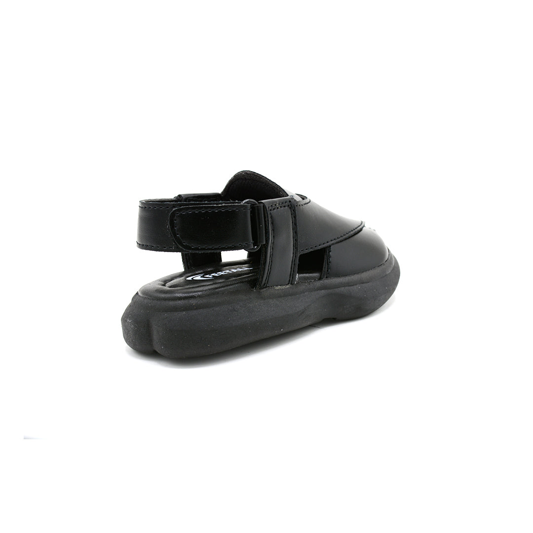 Black  Peshawari Sandal Chunky Sole