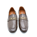 Premium Brown Loafer with Gold Buckle