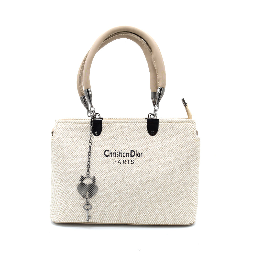 Ivory Luxe Textured Handbag