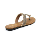 Sparkle Cross Strap Toe-Post Flat