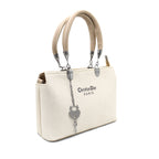 Ivory Luxe Textured Handbag