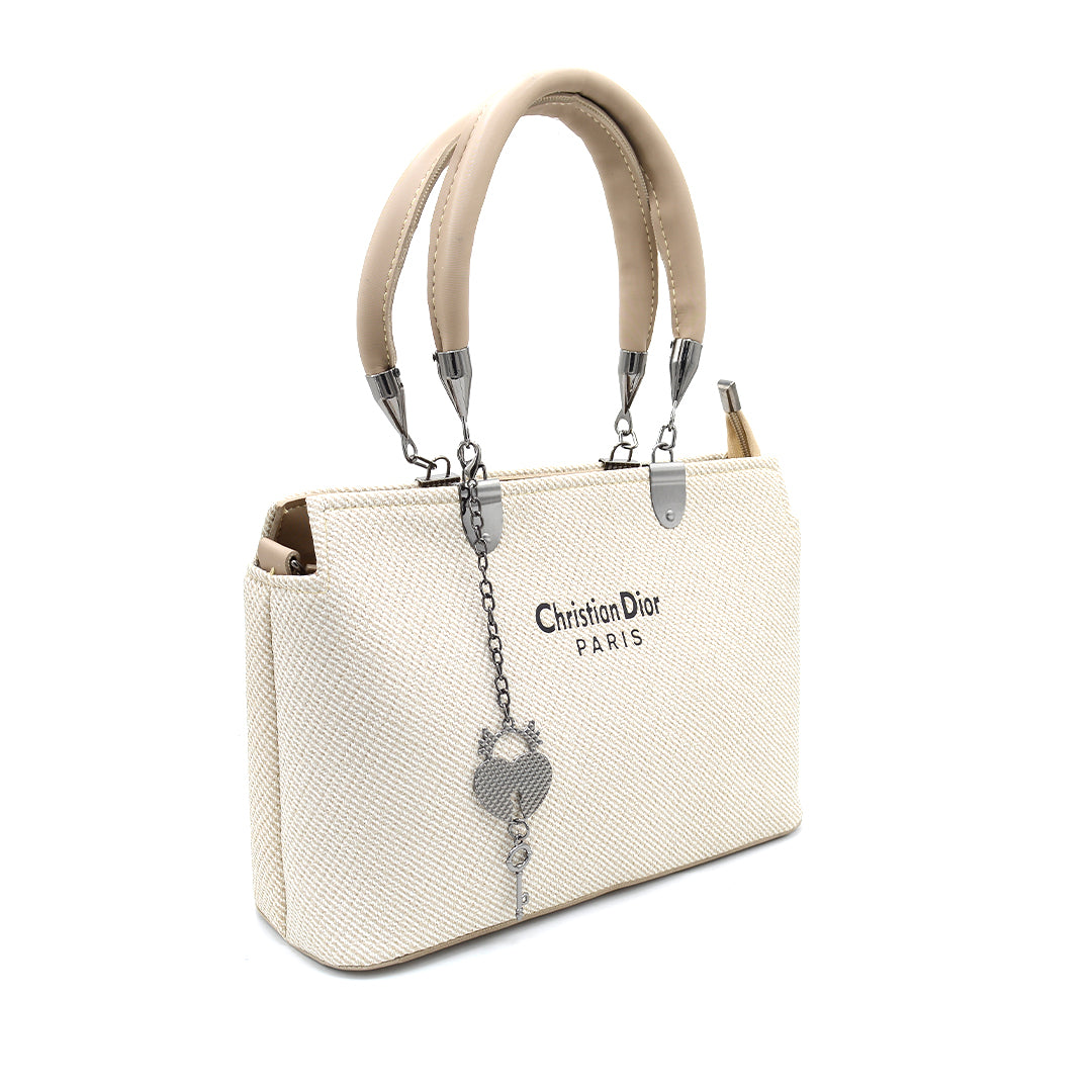 Ivory Luxe Textured Handbag