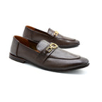 Premium Brown Loafer with Gold Buckle