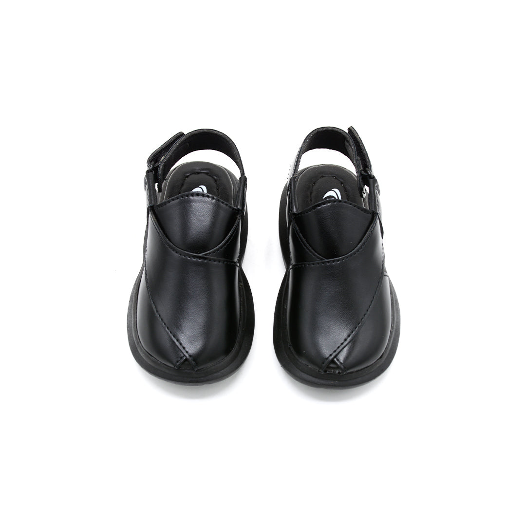 Black  Peshawari Sandal Chunky Sole