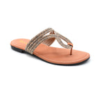 Sparkle Cross Strap Toe-Post Flat