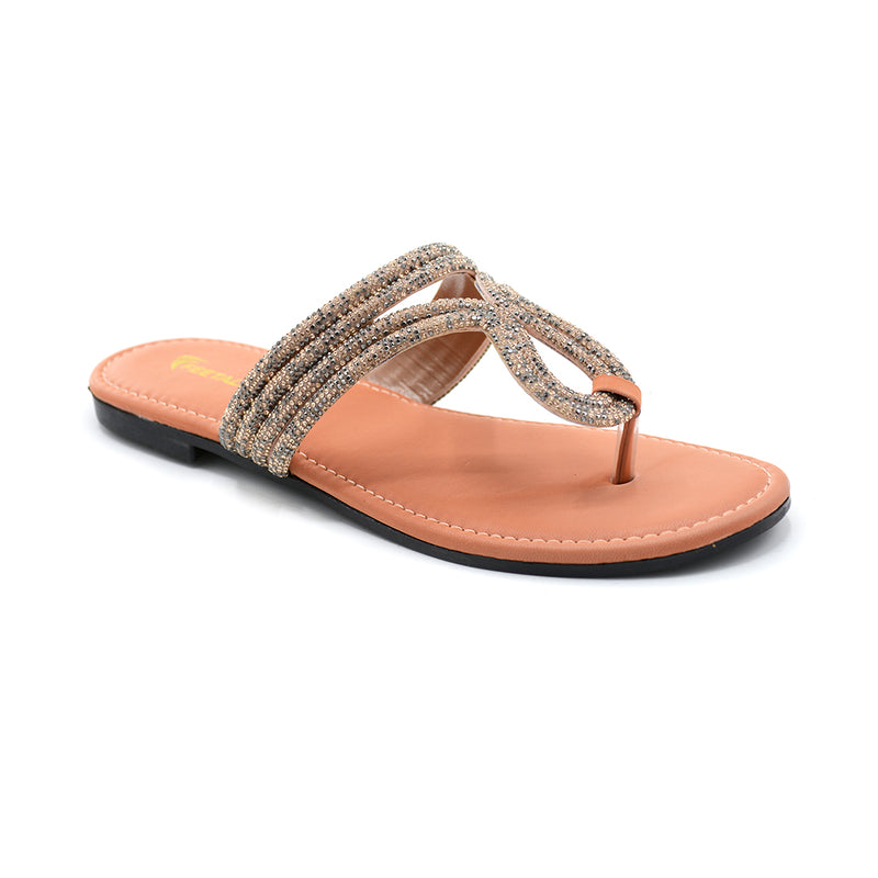 Sparkle Cross Strap Toe-Post Flat