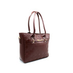 Chic Textured Maroon Carry Handbag