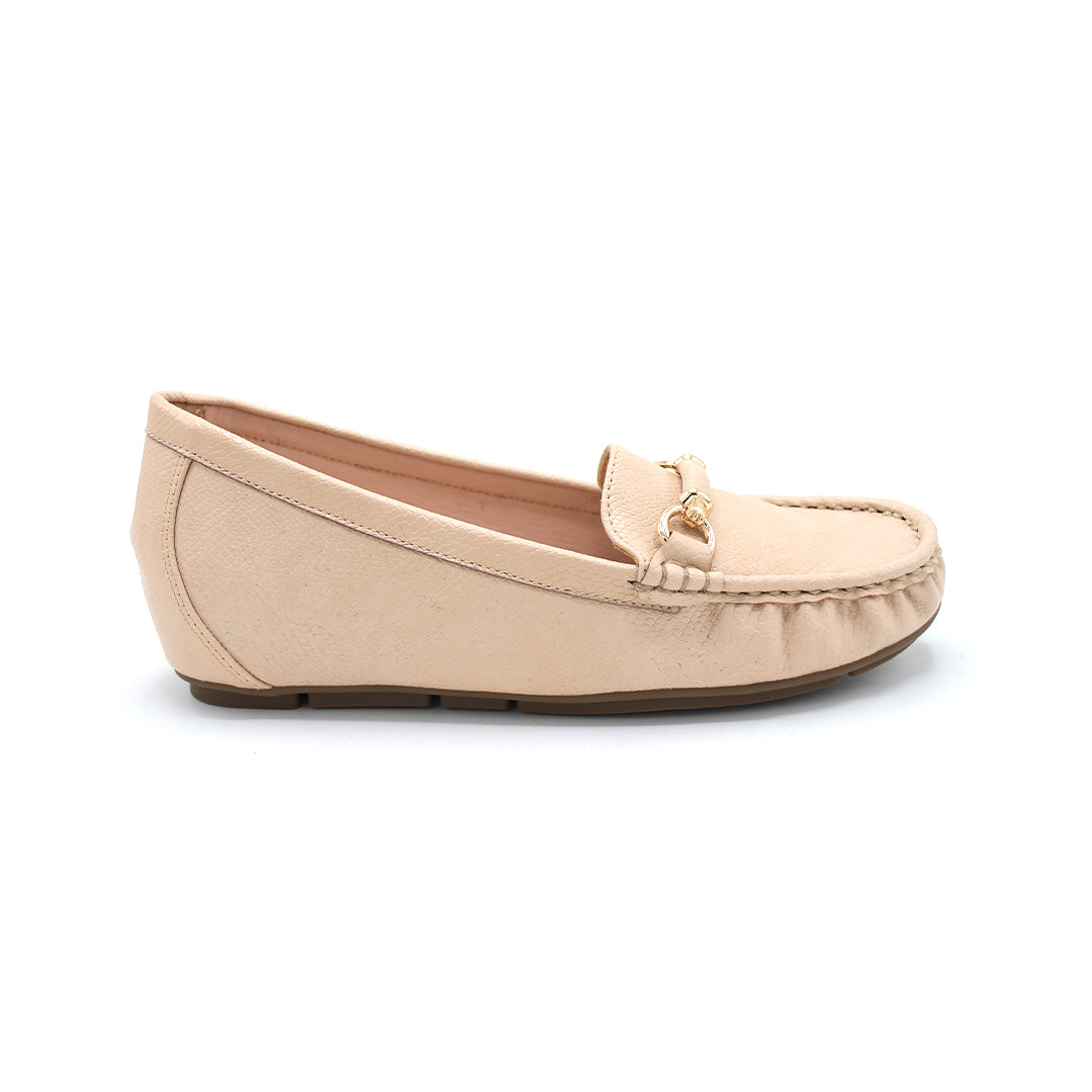 Beige Gold Bit Loafers