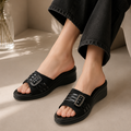 Laser-Cut Heeled Slides