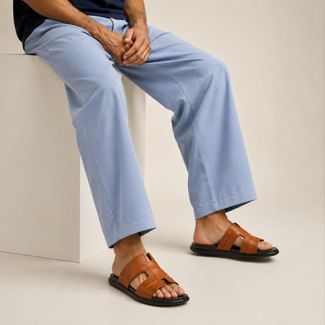 Men’s Designer H-Strap Slides