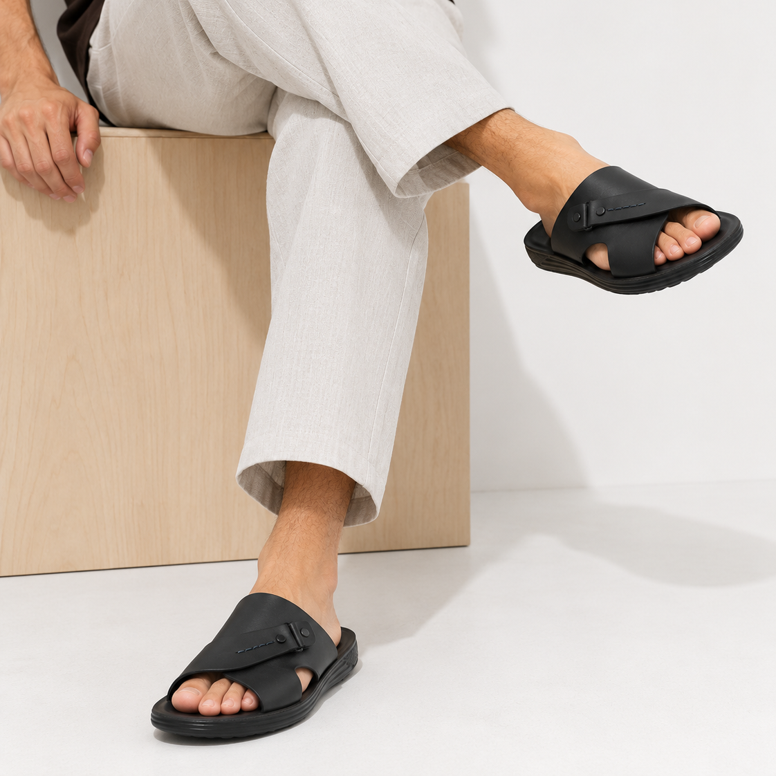 Men’s Modern Shield-Cut Slides