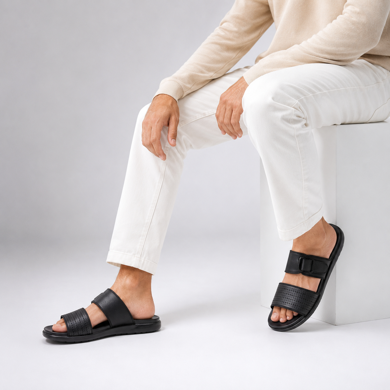Men’s Elite Buckle-Strap Slides