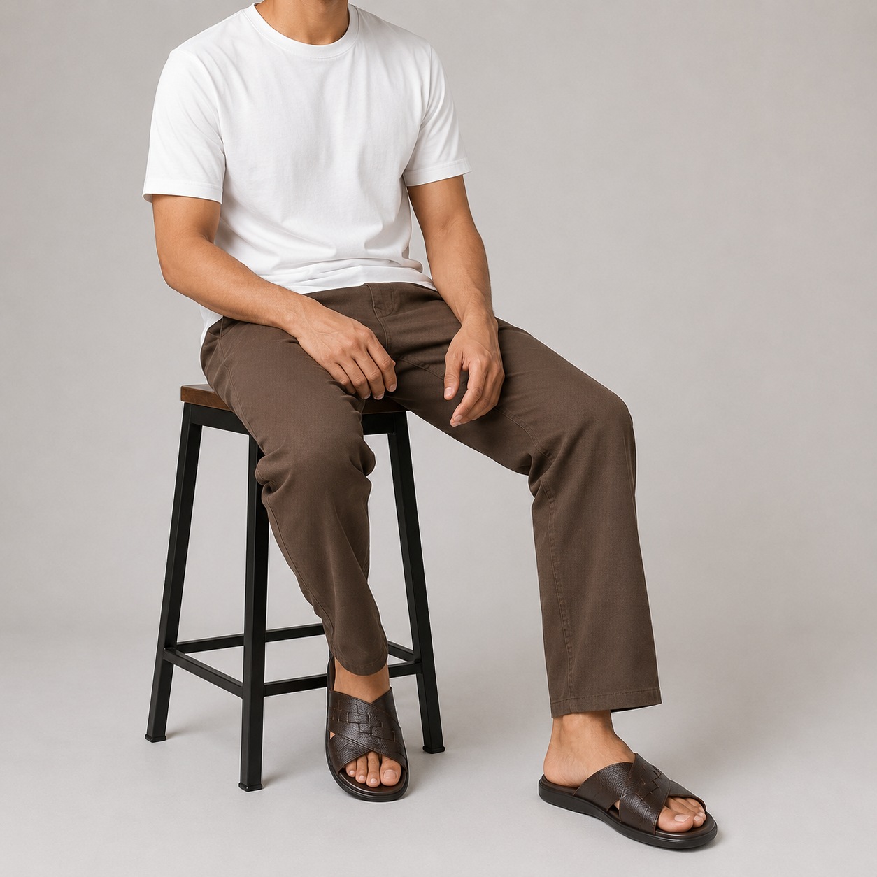 Woven Strap Comfort Slides