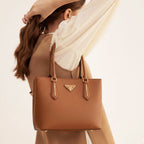 Brown Saffiano Tote Bag