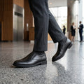 Timeless Black Leather Slip-On Oxford Style