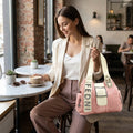 Blush Luxe Quilted Shoulder Bag with Statement Strap