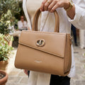 Chic Beige Structured Shoulder Handbag