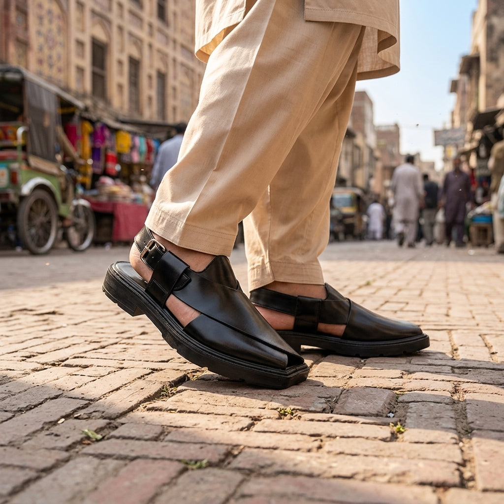 Classic Black Peshawari Sandal