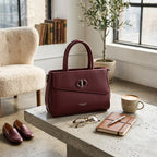 Elegant Maroon Structured Shoulder Handbag