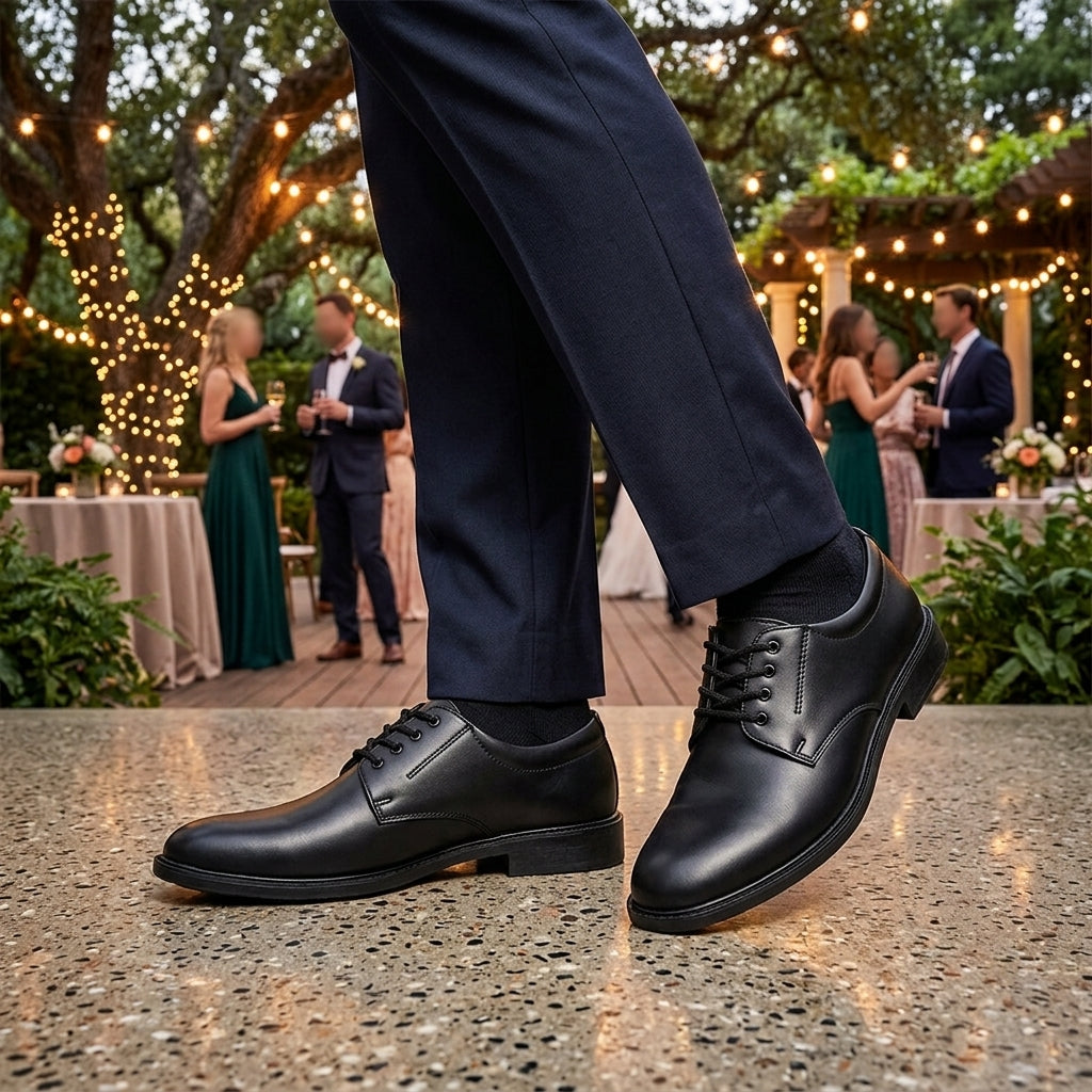 Black Formal Lace-Up Derby Shoes