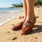 Amber Luxe Python Loafers