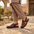 Elegant Brown Peshawari Chappal for Kids