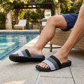 Dual-Tone Textured Comfort Slip-On Slides