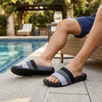 Dual-Tone Textured Comfort Slip-On Slides