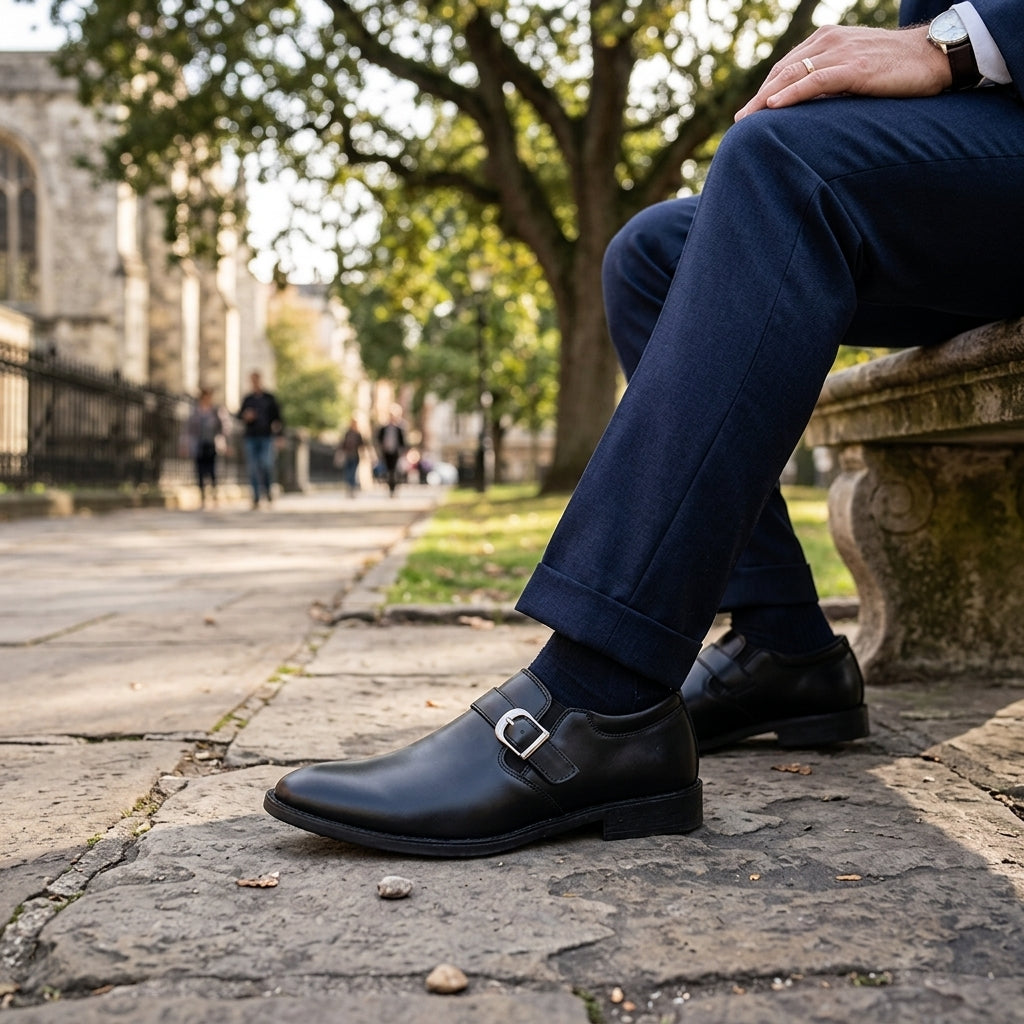 Black Buckle Strap Formal Shoe