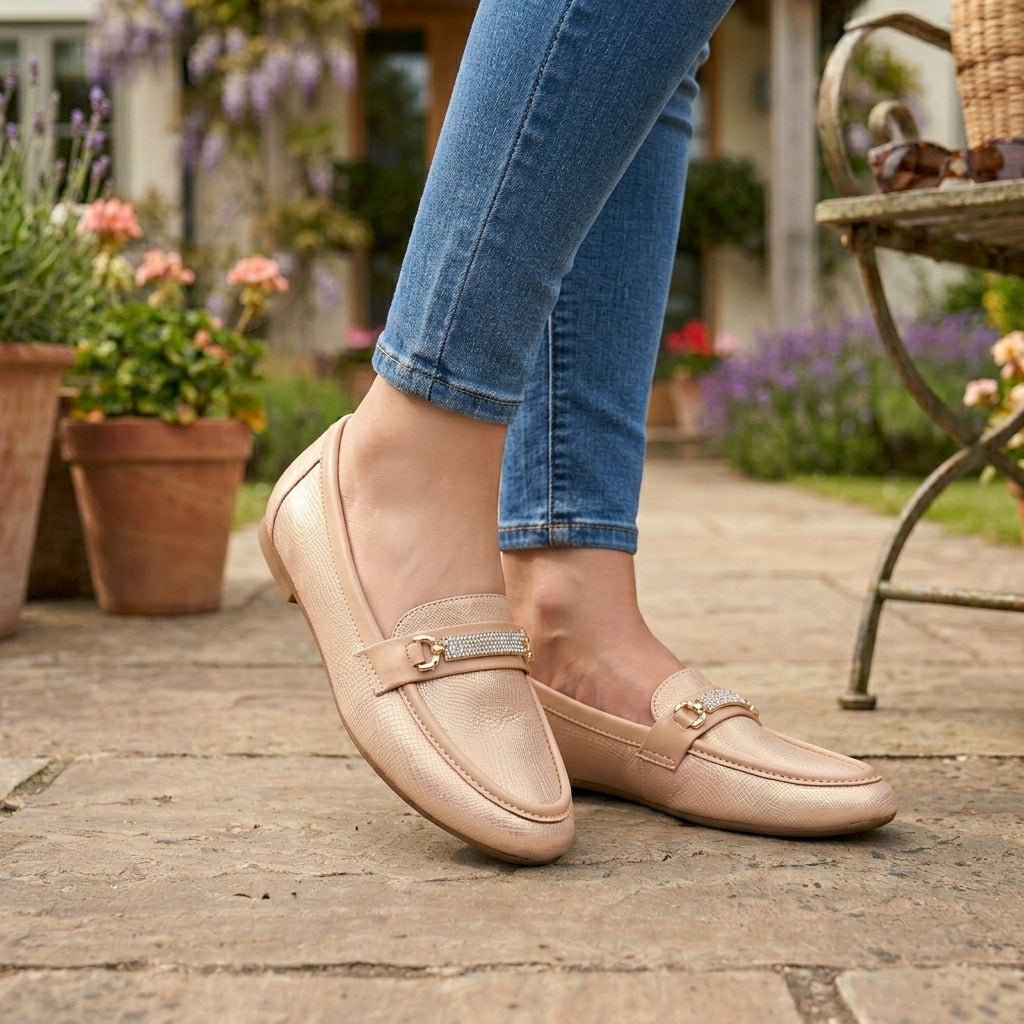 Chain Embellished Moccasins