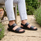 Premium Black Dual-Strap Comfort Sandal