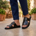 Black Open-Toe Slides