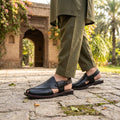 Elegant Black Peshawari Chappal for Kids