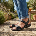 Black Adjustable Comfort Strap Sandal