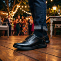 Classic Black Lace-Up Casual Shoes