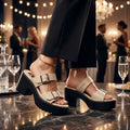 Double Buckle Platform Heels
