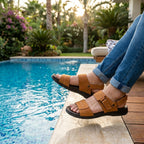 Tan Leather Dual-Strap Comfort Sandal