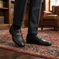 Premium Black Formal Shoes with Gold Buckle