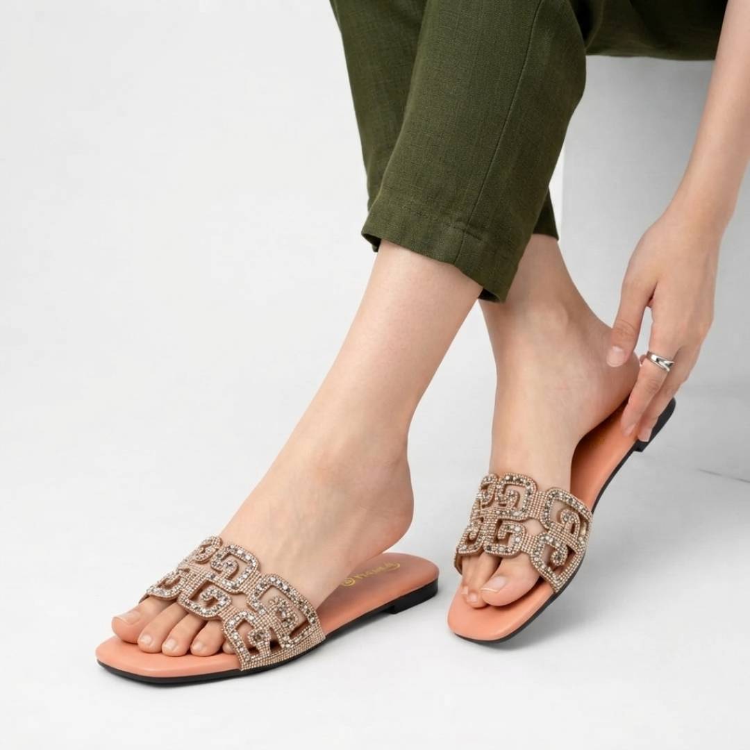 Braided Strap Wedge Slides