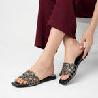 Braided Strap Wedge Slides